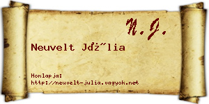 Neuvelt Júlia névjegykártya